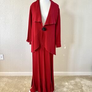 Vintage Moonlight Y & S Size Small Dark Red Whimsigoth Ruffle Blouse & Skirt